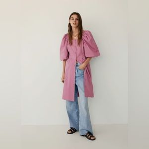 NWT MANGO Poplin Buttoned Dress SIZE XS